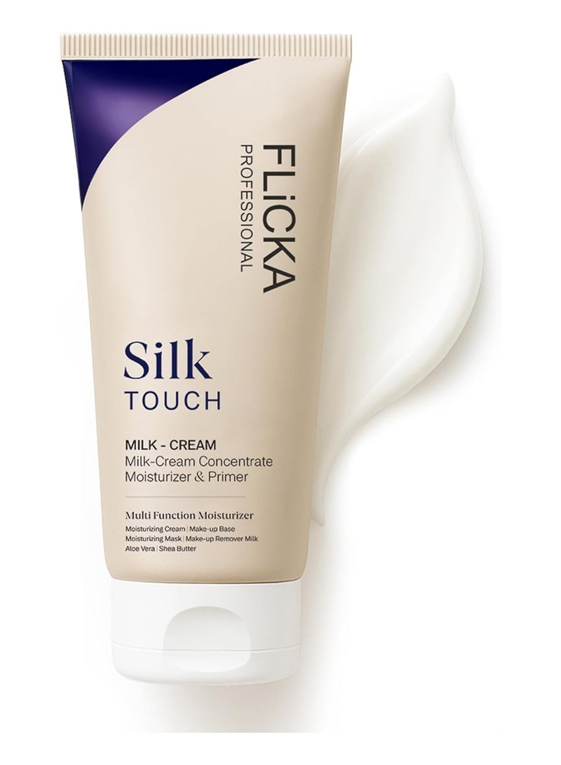 FLiCKA Silk Touch 3 in 1 Moisturizer and Primer for Face | Hydrating, Lightweight, Long-Lasting | Pore Minimizer | Dermatologically Tested | All Skin Types | Makeup Base | 60g | Cruelty-Free - Image 1